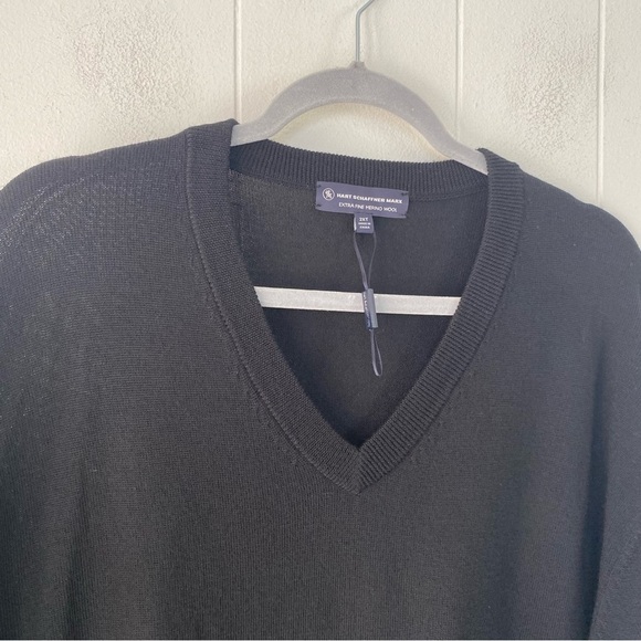 Hart Schaffner Marx Mens 2XLT Fine Merino Wool V-Neck Sweater Charcoal NWOT - Picture 5 of 9